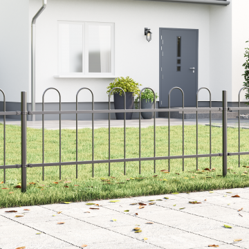 Gard Gossi cu varf in forma de arc, gri, 3.4x0.6 m, din otel