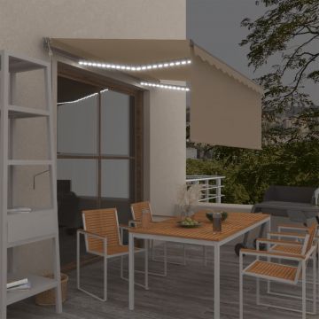 Gossi copertina automata cu stor&led&senzor de vant, crem, 3x2,5 m
