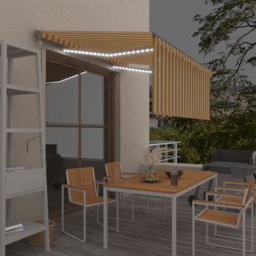 Gossi copertina automata cu stor&led&senzor vant albastru&alb 3x2,5 m