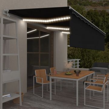 Gossi copertina automata cu stor, led, senzor vant, antracit, 6x3 m