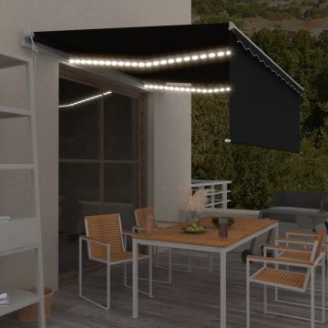 Gossi copertina automata cu stor&senzor vant&led, antracit, 4,5x3 m