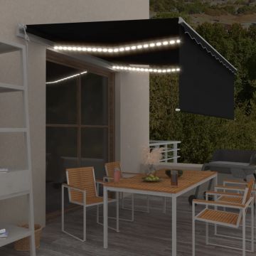 Gossi copertina automata cu stor&senzor vant&led, antracit, 4x3 m