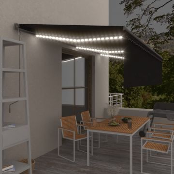 Gossi copertina automata cu stor senzor vant led, antracit, 6x3 m