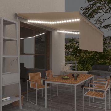 Gossi copertina automata cu stor&senzor vant&led, crem, 4x3 m