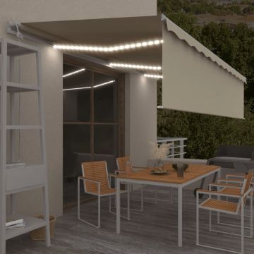 Gossi copertina automata cu stor senzor vant led, crem, 6x3 m