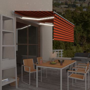 Gossi copertina manuala cu stor&led, portocaliu&maro, 3,5x2,5 m