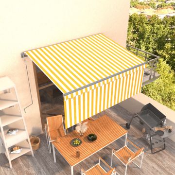 Gossi copertina retractabila automat cu stor, galben & alb, 3x2,5 m
