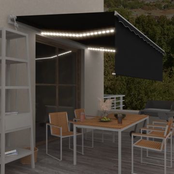 Gossi copertina retractabila automat, stor&led&senzor antracit, 5x3 m