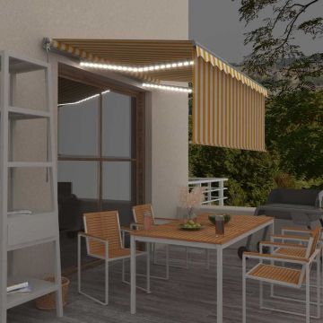 Gossi copertina retractabila manual cu stor, galben&alb, 3,5x2,5 m