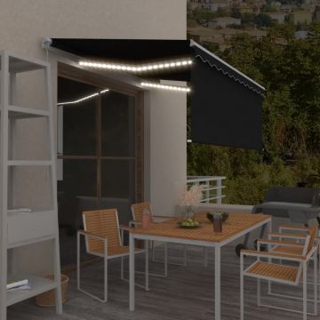 Gossi copertina retractabila manual cu stor&led, antracit, 3x2,5 m