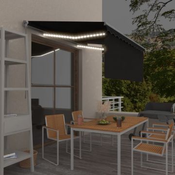 Gossi copertina retractabila manual cu stor&led, antracit, 3x2,5 m