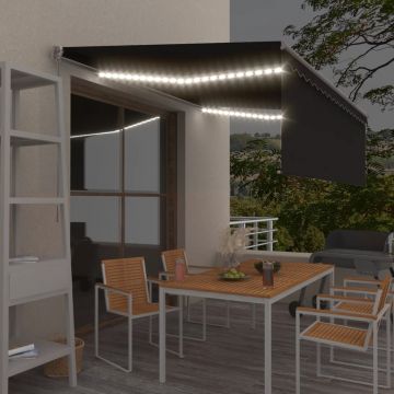 Gossi copertina retractabila manual cu stor & led, antracit, 4x3 m