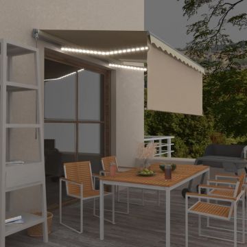 Gossi copertina retractabila manual cu stor&led, crem, 3x2,5 m