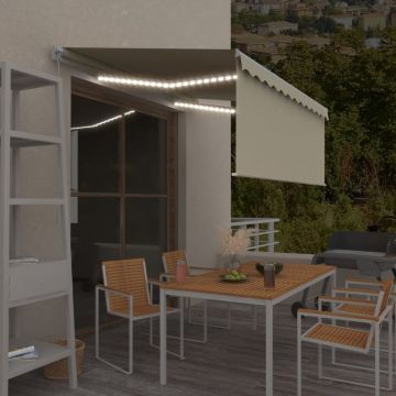 Gossi copertina retractabila manual cu stor&led, crem, 3x2,5 m