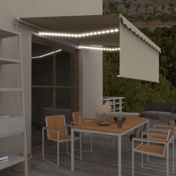 Gossi copertina retractabila manual cu stor & led, crem, 4x3 m