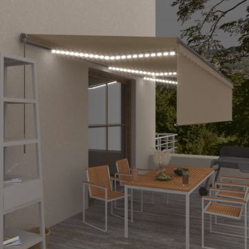 Gossi copertina retractabila manual cu stor&led, crem, 6x3 m