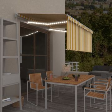 Gossi copertina retractabila manual cu stor&led galben&alb 3,5x2,5 m