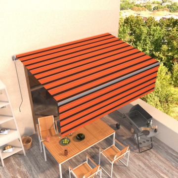Gossi copertina retractabila manual cu stor, portocaliu&maro, 4x3 m