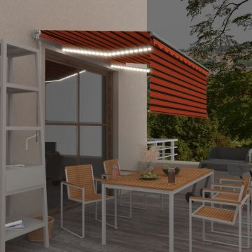 Gossi copertina retractabila manual stor&led portocaliu&maro 3x2,5 m