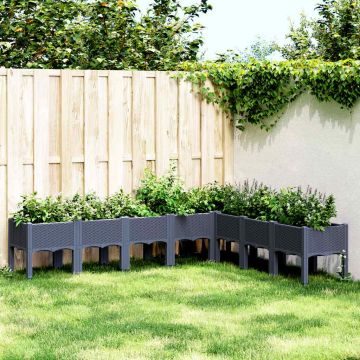 Gossi jardiniera de gradina cu picioare, albastru gri, 200x160x42 cm, pp