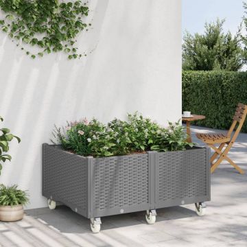 Gossi jardiniera de gradina cu picioare, gri deschis, 100x80x54cm, pp