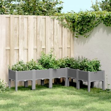 Gossi jardiniera de gradina cu picioare gri deschis 160x120x42 cm, pp