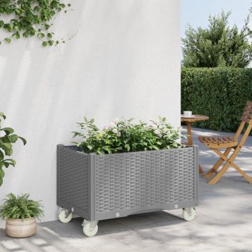 Gossi jardiniera de gradina cu picioare, gri deschis, 80x50x54 cm, pp