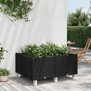 Gossi jardiniera de gradina cu picioare, negru, 100x80x54 cm, pp