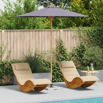 Gossi parasol gri inchis 240x260 cm din bambus