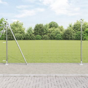 Gossi stalpi de gard cu placi de baza 13 buc Ø32mm 88,5cm otel galvanizat