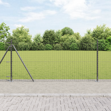 Gossi stalpi de gard cu placi de baza 26 buc Ø32mm 90cm otel galvanizat
