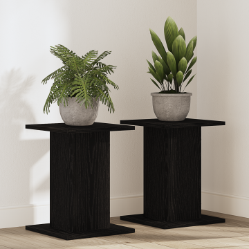 Gossi suport plante, 2 buc., stejar negru, 30x30x40 cm lemn prelucrat