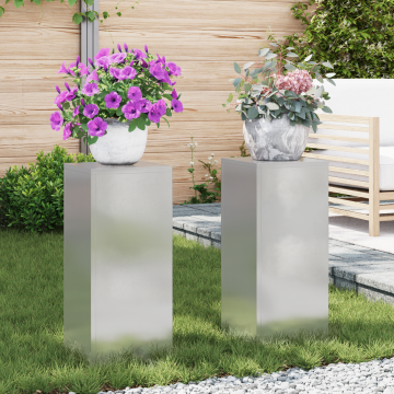 Gossi suporturi plante pilon exterior 2 buc. 24x24x55 cm otel inox.