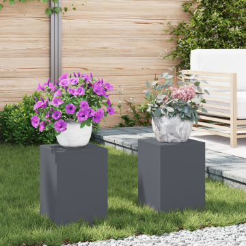Gossi suporturi plante pilon exterior 2 buc antracit 24x24x35 cm otel