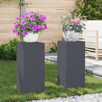 Gossi suporturi plante pilon exterior 2 buc antracit 24x24x55 cm otel