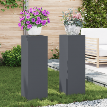 Gossi suporturi plante pilon exterior 2 buc antracit 24x24x75 cm otel