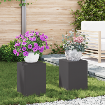 Gossi suporturi plante pilon, exterior, 2 buc. negru 24x24x35 cm otel