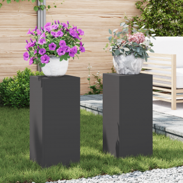 Gossi suporturi plante pilon exterior 2 buc. negru 24x24x55 cm otel