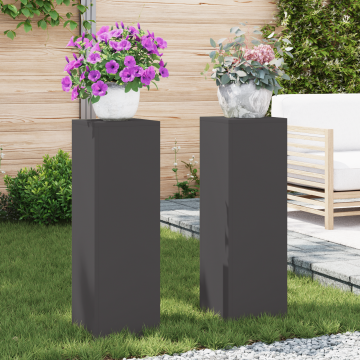 Gossi suporturi plante pilon exterior 2 buc. negru 24x24x75 cm otel