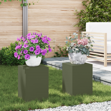 Gossi suporturi plante pilon exterior 2 buc. oliv 24x24x35 cm otel