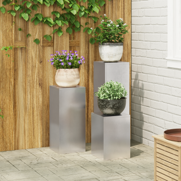 Gossi suporturi plante pilon, exterior, 3 buc., otel inoxidabil
