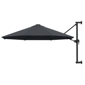 Gossi umbrela soare, montaj pe perete, stalp metal, 300 cm, antracit