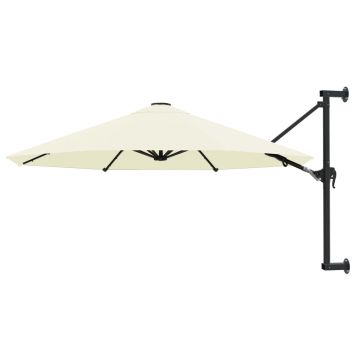 Gossi umbrela soare, montaj pe perete, stalp metalic, 300 cm, nisipiu