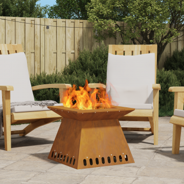 Gossi vatra de foc, 48x48x40 cm, otel corten