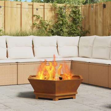 Gossi vatra de foc, hexagonal, 75x75x28 cm, otel corten