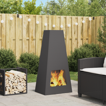 Gossi vatra de foc, negru, 50x35x100 cm, otel