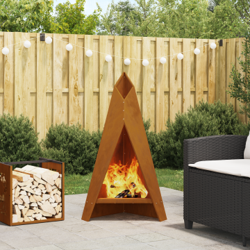 Gossi vatra de foc, negru, piramida, 58x36x100 cm, otel