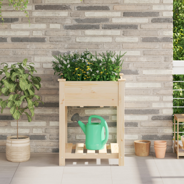 Jardiniere Gossi cu raft 60x60x76 cm din lemn masiv de pin
