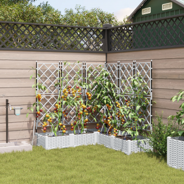 Jardiniere Gossi cu sistem de irigare 5 bucati alb