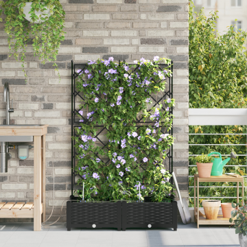 Jardiniere Gossi cu sistem de irigatie 2 buc negru